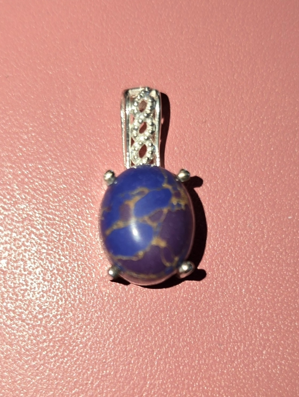 NWOT - Purple Turquoise Pendant In 925 Sterling Silver